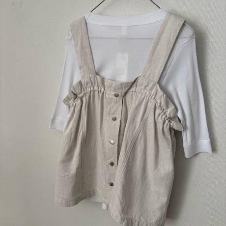 yuni  コットンリネンデニム ビスチェ