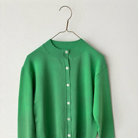 homspun コットンコード10G クルーネックカーディガン