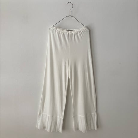 OUVERT   80/2 GV天竺/コットンチュール タックフリルパンツ