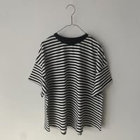 pot and tea フレア半袖Tシャツ   ボーダー