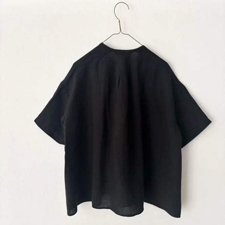 Hands of creation  60/-Linen 桐七炊き ラッフル半袖ブラウス