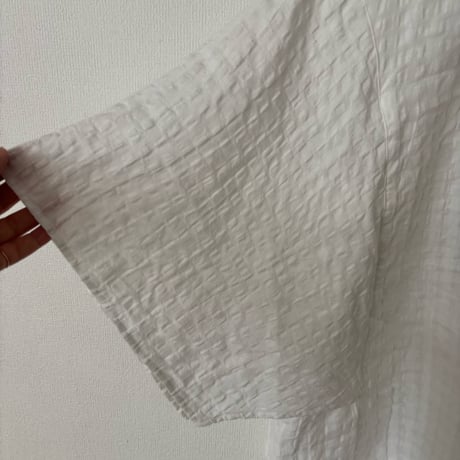 miho umezawa SHEER GINGHAM square sleeve blouse