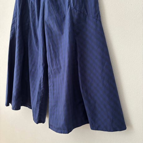 raha　edodaki gingham check flare wide pants