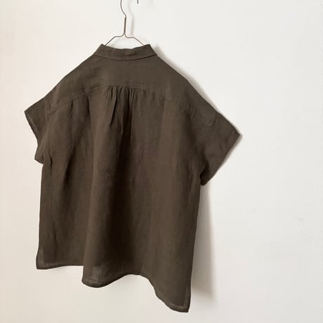 OUVERT Fanage Linen フレンチスリーブ　シャツブラウス