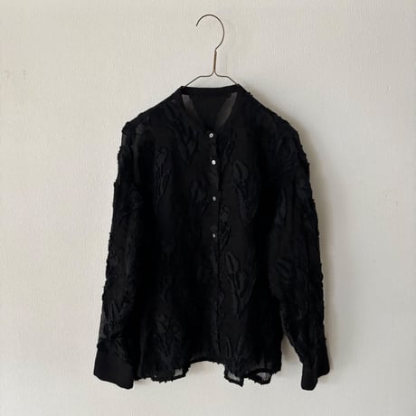 qiri   tulip lace jacquard blouse ・クロ
