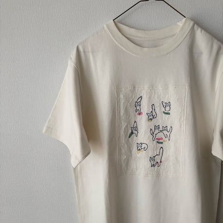 qiri  cats collecting socks Tee