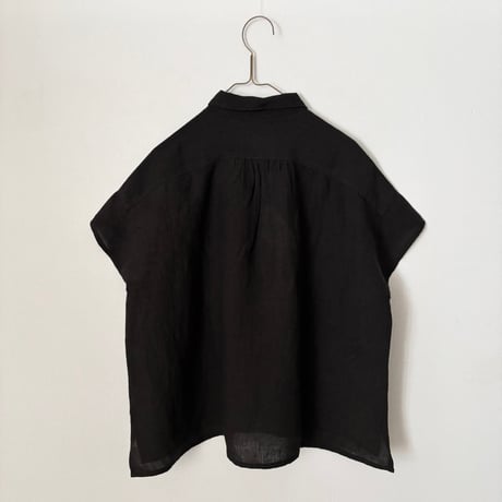 OUVERT Fanage Linen フレンチスリーブ　シャツブラウス