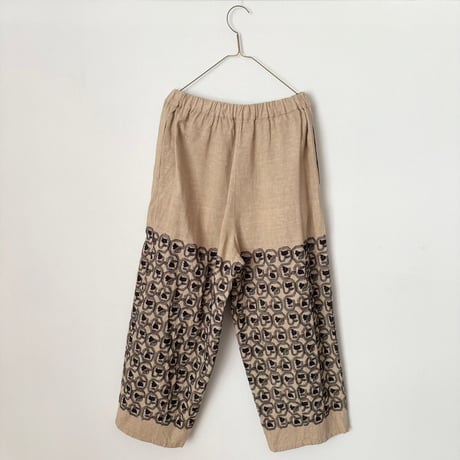 qiri turn flower embroidery curve pants