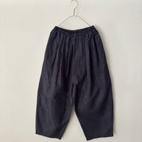 yuni  コットンリネン denim wide cocoon pants・インディゴ