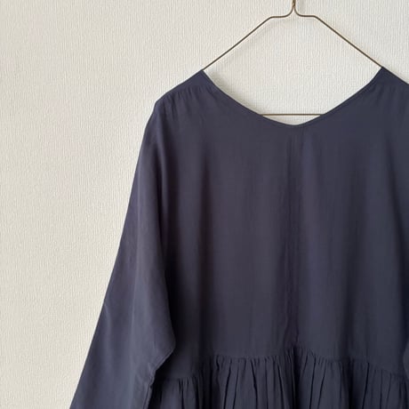 OUVERT コットンラミーローン近江晒 2wayギャザーワンピース