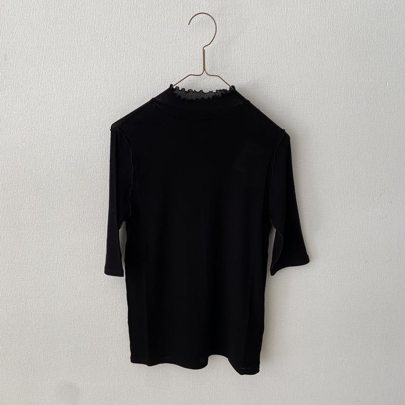 yuni 60/-強撚ストレッチフライス ハイネック 5分袖プルオーバー yuni 60/-強撚ストレッチフライス ハイネック 5分袖プルオーバー