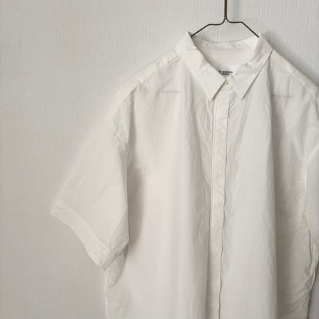Hands of creation コットンリネン タイプライターファナージュ シンプル半袖シャツ