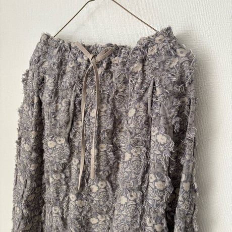 qiri  花野風 jacquard skirt・グレー