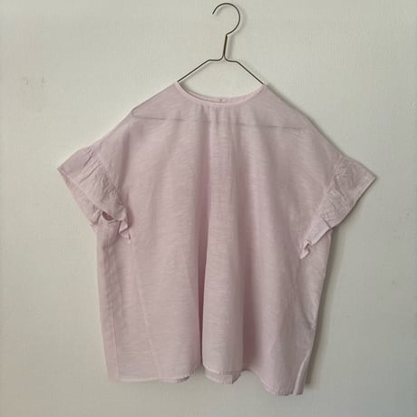 Hands of creation キュプラリサイクルコットン広巾刺繍 Aラインフレンチスリーブ ブラウス