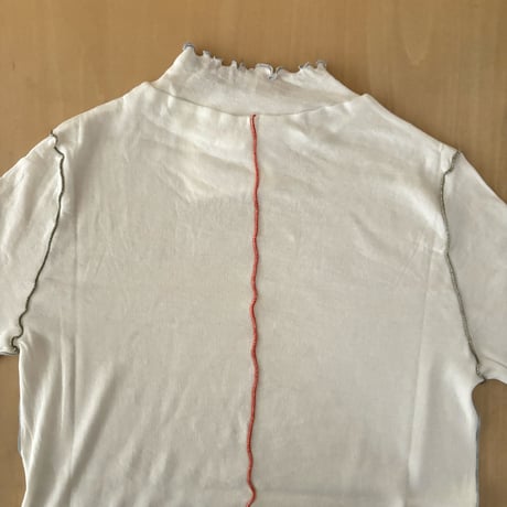 yuni 60/-強撚ストレッチフライス ハイネック 5分袖プルオーバー