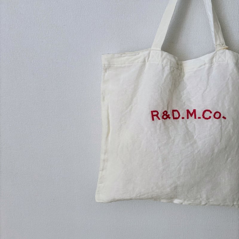 オールドマンズテーラー R&D.M.Co- EMBROIDERY TOTE BAG ・Whit