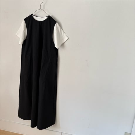 OUVERT コットンリネンタイプライターファナージュ ノースリーブワンピース