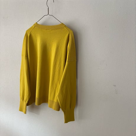 Hints On Moment Everything コットンカシミヤ クルーネックプルオーバー・イエロー