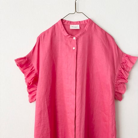 yuni 60/1 Linen gather sleeves ワンピース