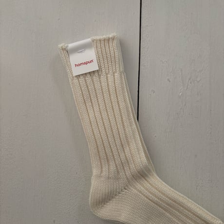 homspun コットンウール リブソックス