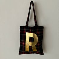 オールドマンズテーラー WOOL TARTAN  CHECK TOTE BAG・Black Stewart