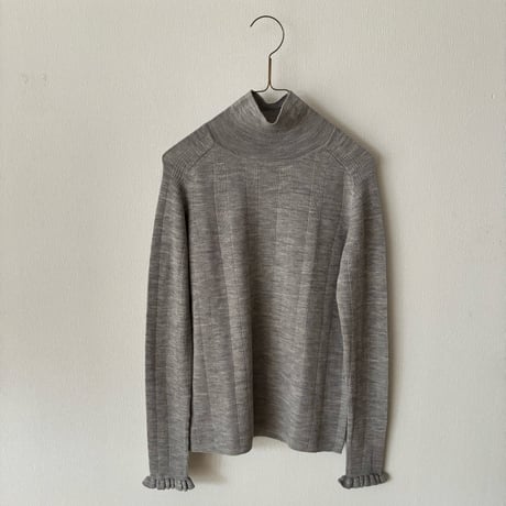 Hands of creation EXTRA FINE MERINO ランダムリブタートルプルオーバー
