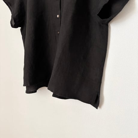 OUVERT Fanage Linen フレンチスリーブ　シャツブラウス
