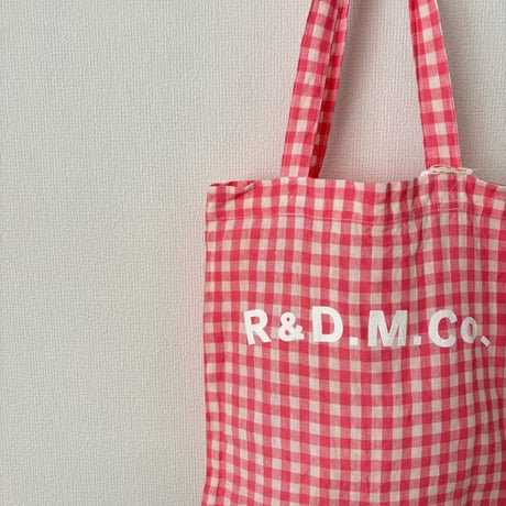 オールドマンズテーラー LINEN GINGHAM CHECKI TOTE BAG・Pink