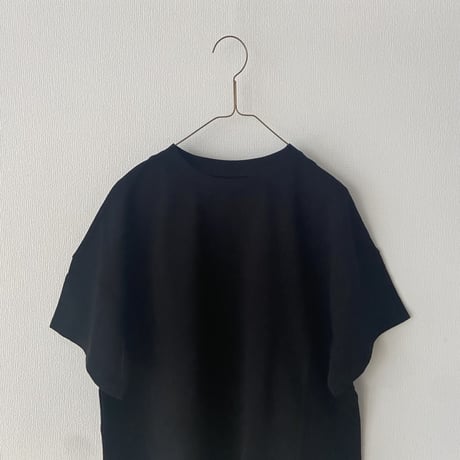 pot and tea フレア半袖Tシャツ ・ブラック