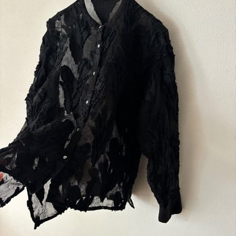 qiri   tulip lace jacquard blouse ・クロ