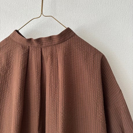 somewear clothing  サッカーストライプ2way五分袖ブラウス