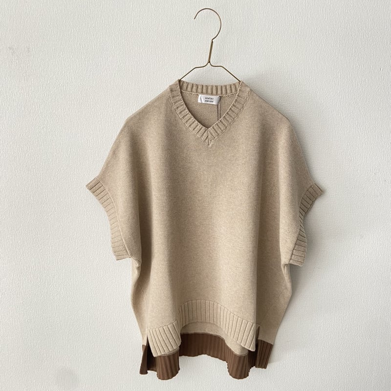 atelier naruse　ボーダーニット　ブラウン cotton wool border knit - atelier naruse｜Online store｜the an
