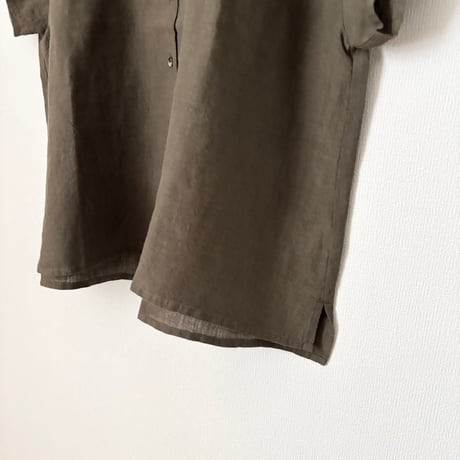 OUVERT Fanage Linen フレンチスリーブ　シャツブラウス