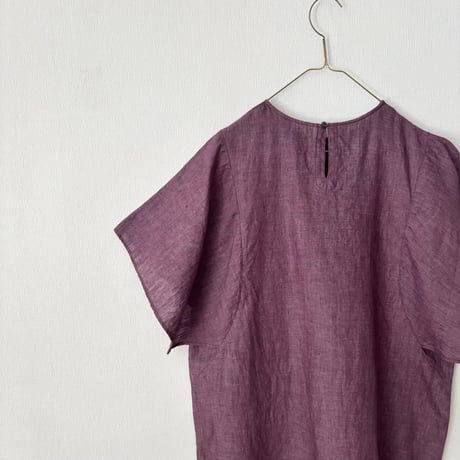 miho umezawa LINEN HEMP YARN DYE square sleeve dress
