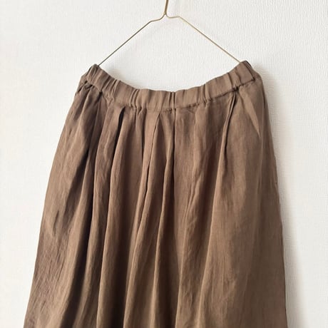 Hands of creation 60/-Linen 解撚ワッシャークロス ランダムタックイージースカート