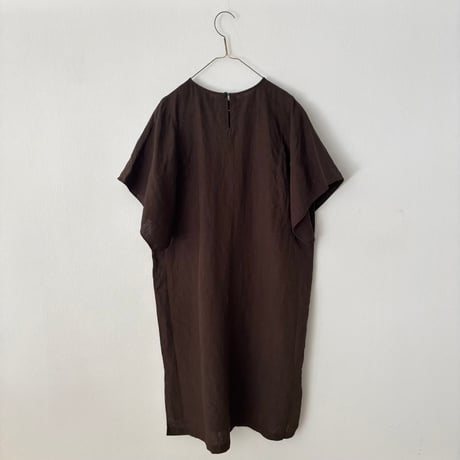 miho umezawa LINEN HEMP YARN DYE square sleeve dress