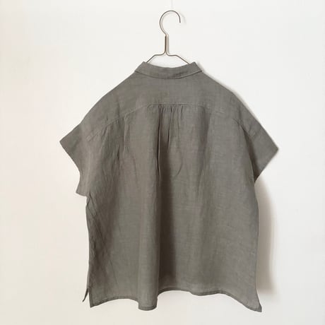 OUVERT Fanage Linen フレンチスリーブ　シャツブラウス