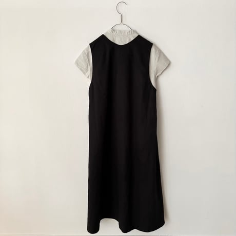 OUVERT 60/-ツイルF-COLD 深Vネックノースリーブワンピース