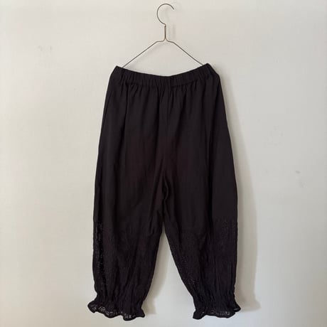 qiri   lasew gather pants・チャコール