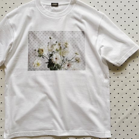 pot and tea  デジタルプリントTシャツ・ラナンキュラス