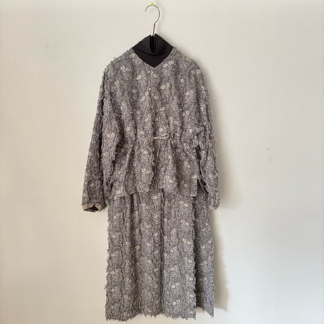 qiri  花野風 jacquard skirt・グレー