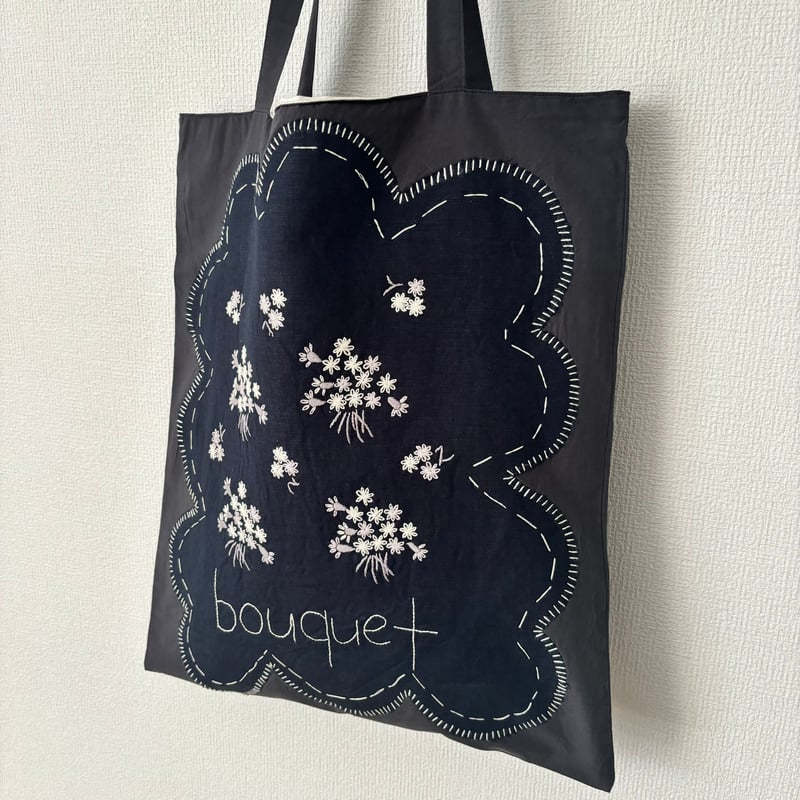 花柄刺繍トートバッグ♡pot and tea♡ポットアンドティー 花柄刺繍トートバッグ♡pot and tea♡ポットアンドティー