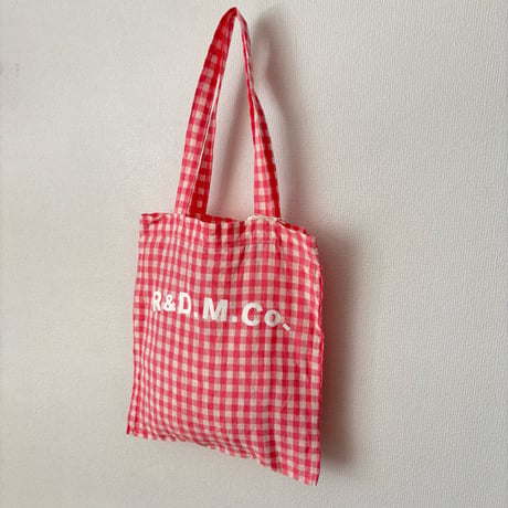 オールドマンズテーラー LINEN GINGHAM CHECKI TOTE BAG・Pink
