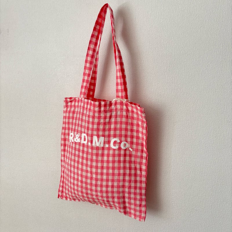 オールドマンズテーラー LINEN GINGHAM CHECKI TOTE BAG・Pink