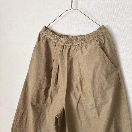 Hands of creation コットンリネンタイプライター fanage 2タックキュロットパンツ