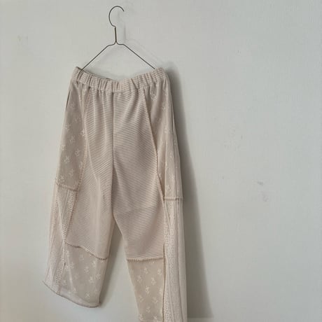 qiri  patchwork lace gather pants ・キナリ