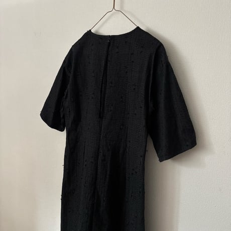 qiri   sashiko  jacquard cocoon dress