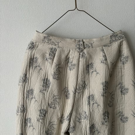 qiri   flower quilt jacquard pants