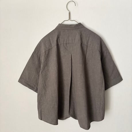 Hands of creation コットンリネン タイプライターファナージュ シンプル半袖シャツ