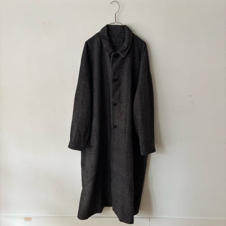 ワイルドライフテーラー マンテコ ウール オーバーコート グレーチェック M ワイルドライフテーラー マンテコ ウール オーバーコート グレー